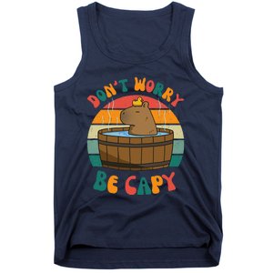 Capybara DonT Worry Be Capy Funny Retro Cute Capybara Tank Top