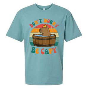 Capybara DonT Worry Be Capy Funny Retro Cute Capybara Sueded Cloud Jersey T-Shirt