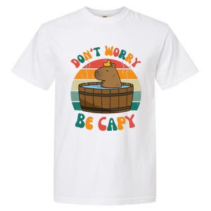 Capybara DonT Worry Be Capy Funny Retro Cute Capybara Garment-Dyed Heavyweight T-Shirt