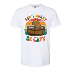 Capybara DonT Worry Be Capy Funny Retro Cute Capybara Softstyle CVC T-Shirt