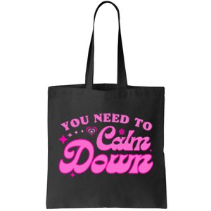 Calm Down with Groovy Retro Vibes Tote Bag