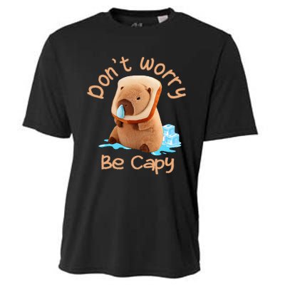 Capybara DonT Worry Be Capy Distressed Cute Cooling Performance Crew T-Shirt