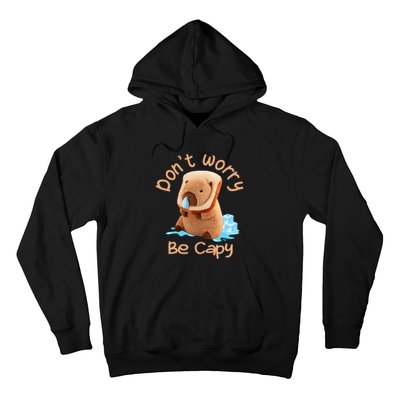 Capybara DonT Worry Be Capy Distressed Cute Hoodie