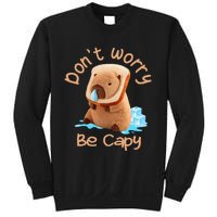 Capybara DonT Worry Be Capy Distressed Cute Sweatshirt