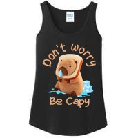 Capybara DonT Worry Be Capy Distressed Cute Ladies Essential Tank