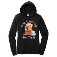 Capybara DonT Worry Be Capy Distressed Cute Women's Pullover Hoodie