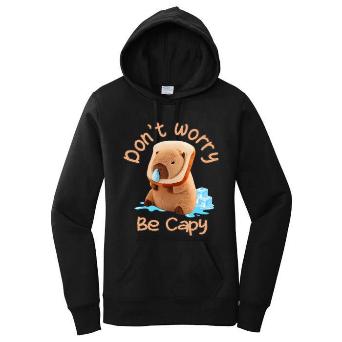 Capybara DonT Worry Be Capy Distressed Cute Women's Pullover Hoodie