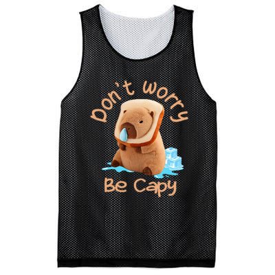 Capybara DonT Worry Be Capy Distressed Cute Mesh Reversible Basketball Jersey Tank