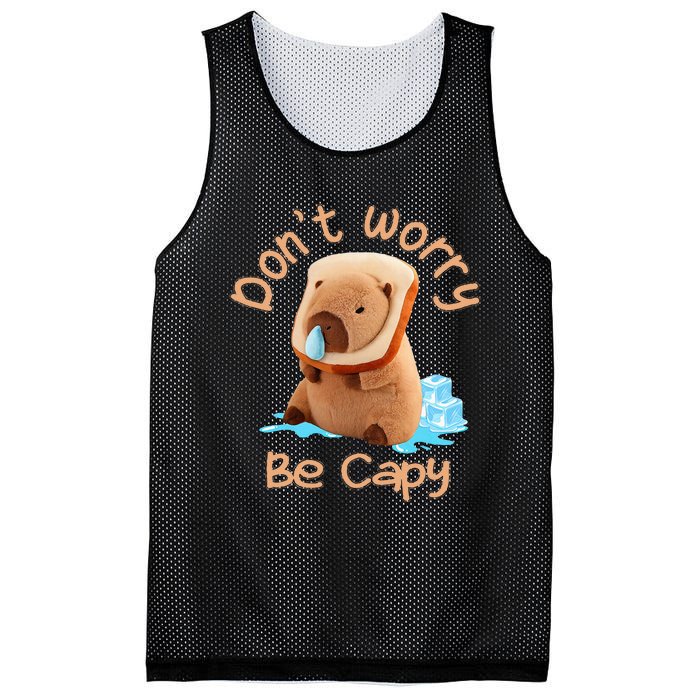 Capybara DonT Worry Be Capy Distressed Cute Mesh Reversible Basketball Jersey Tank