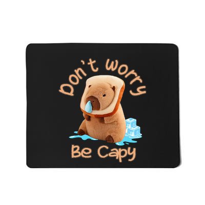 Capybara DonT Worry Be Capy Distressed Cute Mousepad