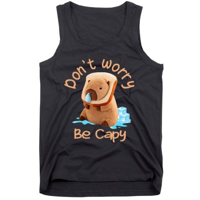 Capybara DonT Worry Be Capy Distressed Cute Tank Top