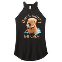 Capybara DonT Worry Be Capy Distressed Cute Women's Perfect Tri Rocker Tank