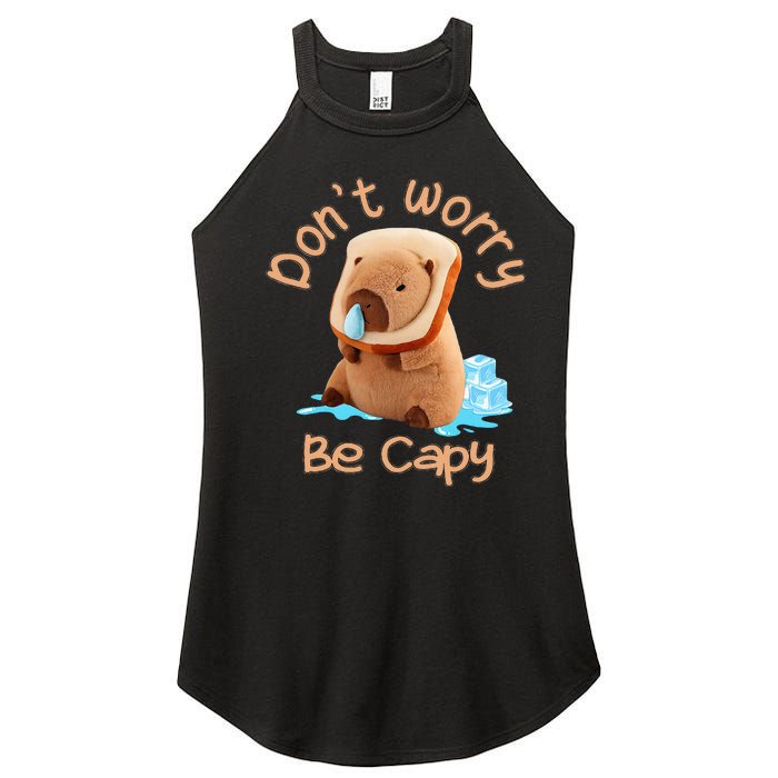 Capybara DonT Worry Be Capy Distressed Cute Women's Perfect Tri Rocker Tank