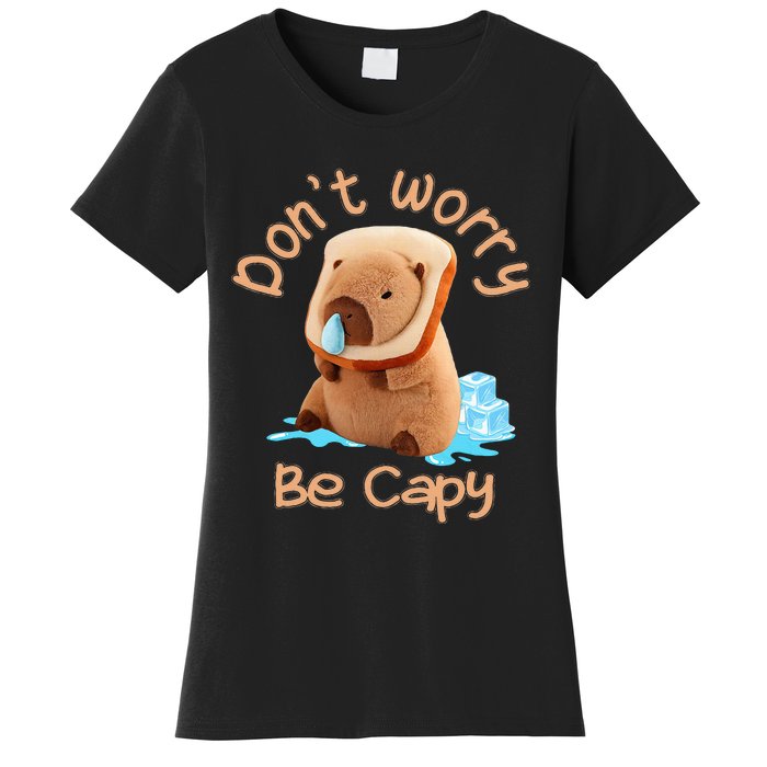 Capybara DonT Worry Be Capy Distressed Cute Women's T-Shirt