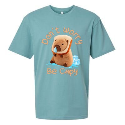 Capybara DonT Worry Be Capy Distressed Cute Sueded Cloud Jersey T-Shirt