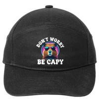 Capybara DonT Worry Be Capy Funny Retro Cool Capybara 7-Panel Snapback Hat
