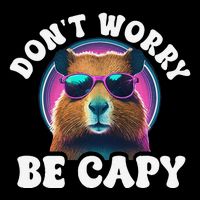 Capybara DonT Worry Be Capy Funny Retro Cool Capybara Flat Bill Trucker Hat