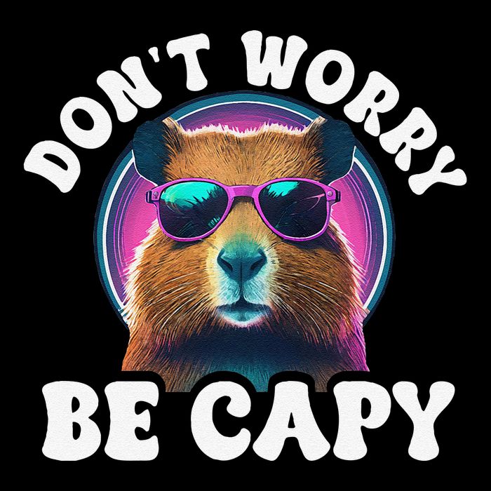 Capybara DonT Worry Be Capy Funny Retro Cool Capybara Flat Bill Trucker Hat