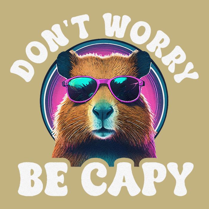 Capybara DonT Worry Be Capy Funny Retro Cool Capybara Button