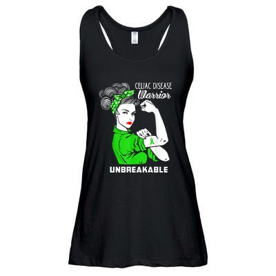 Celiac Disease Warrior Unbreakable Awareness Strong Cute Gift Ladies Essential Flowy Tank