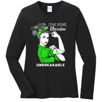 Celiac Disease Warrior Unbreakable Awareness Strong Cute Gift Ladies Long Sleeve Shirt