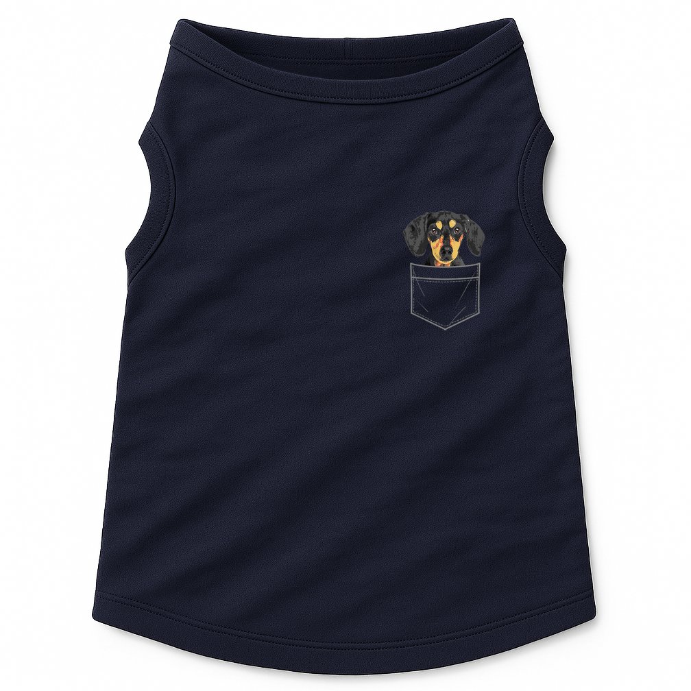 Cute Doxie Wiener Dog Puppy Pocket Gift Cool Dachshund Doggie Tank
