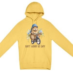 Capybara Dont Worry Be Capy Premium Pullover Hoodie