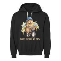 Capybara Dont Worry Be Capy Garment-Dyed Fleece Hoodie