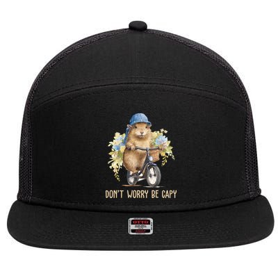 Capybara Dont Worry Be Capy 7 Panel Mesh Trucker Snapback Hat
