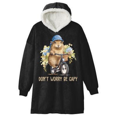 Capybara Dont Worry Be Capy Hooded Wearable Blanket