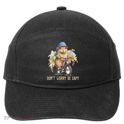 Capybara Dont Worry Be Capy 7-Panel Snapback Hat