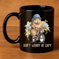 Capybara Dont Worry Be Capy 11oz C Handle Ceramic Mug