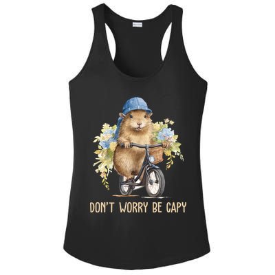Capybara Dont Worry Be Capy Ladies PosiCharge Competitor Racerback Tank