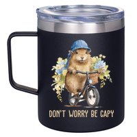 Capybara Dont Worry Be Capy 12oz Stainless Steel Coffee Mug