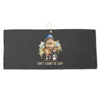 Capybara Dont Worry Be Capy Large Microfiber Waffle Golf Towel