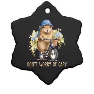 Capybara Dont Worry Be Capy Ceramic Star Ornament