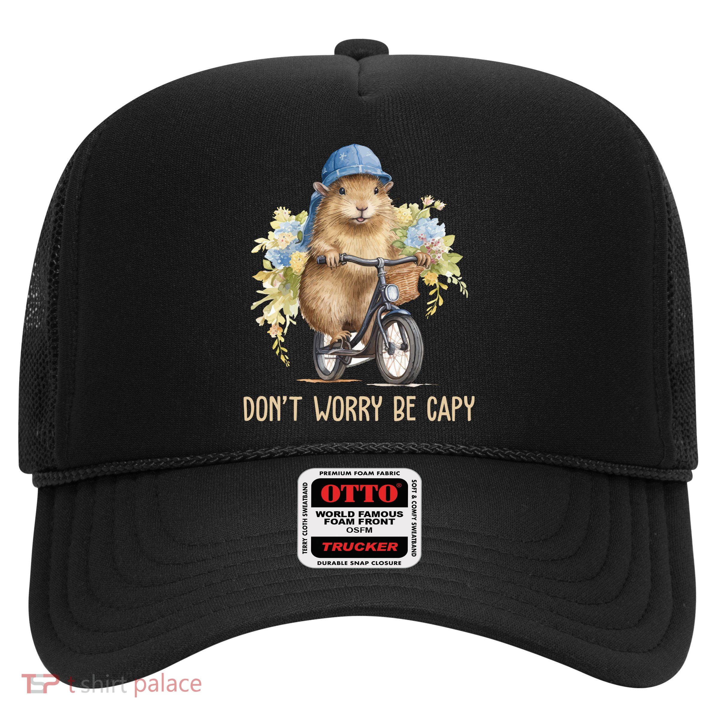 Capybara Dont Worry Be Capy Trucker Hat