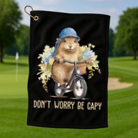 Capybara Dont Worry Be Capy Golf Towel