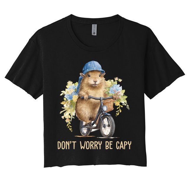 Capybara Dont Worry Be Capy Crop Top