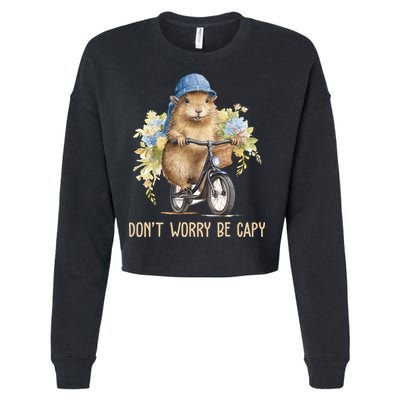 Capybara Dont Worry Be Capy Cropped Pullover Crew