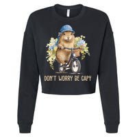 Capybara Dont Worry Be Capy Cropped Pullover Crew