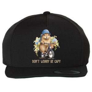 Capybara Dont Worry Be Capy Wool Snapback Cap