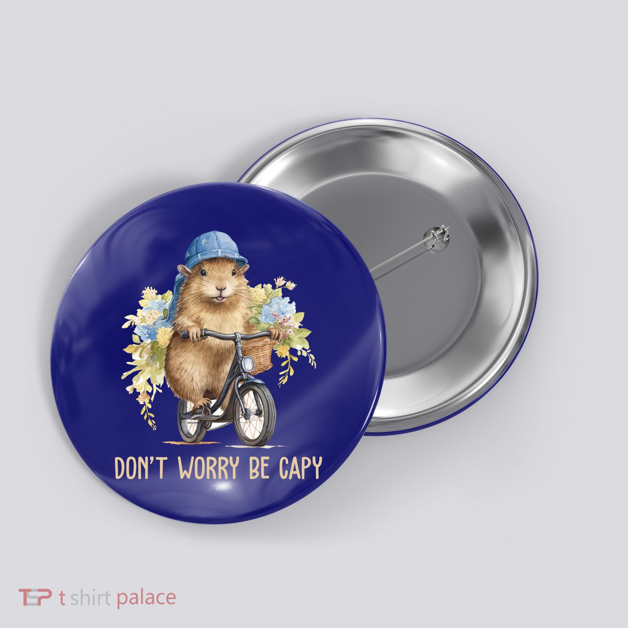 Capybara Dont Worry Be Capy Button