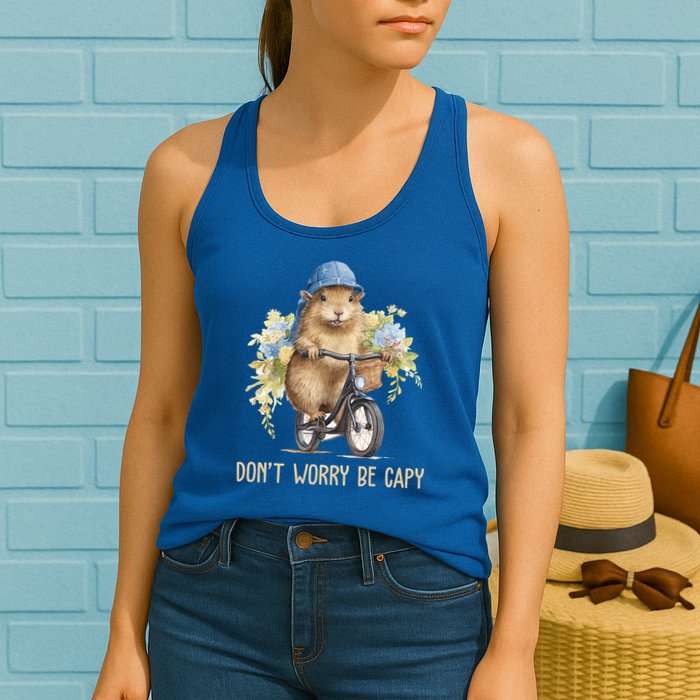 Capybara Dont Worry Be Capy Womens Tank Top