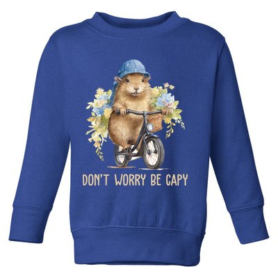 Capybara Dont Worry Be Capy Toddler Sweatshirt