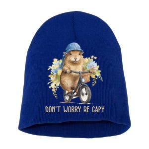 Capybara Dont Worry Be Capy Short Acrylic Beanie