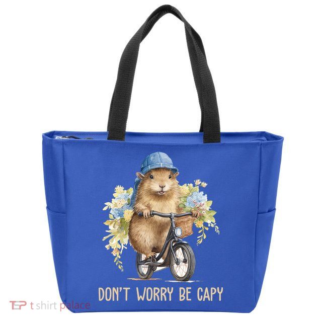 Capybara Dont Worry Be Capy Zip Tote Bag