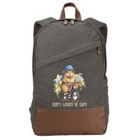 Capybara Dont Worry Be Capy Cotton Canvas Backpack