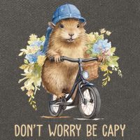 Capybara Dont Worry Be Capy Cotton Canvas Backpack