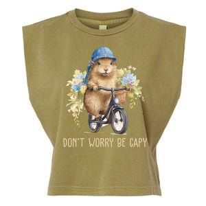 Capybara Dont Worry Be Capy Garment-Dyed Women's Muscle Tee